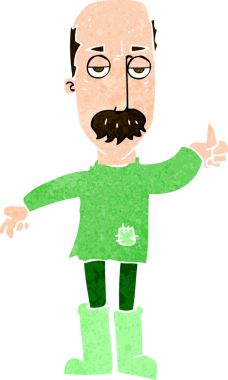 Çizgi film bir insan tarafından çizilmiş yaşlı bir adamı rahatsız ediyor.