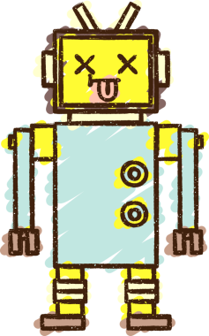 Bir insan tarafından çizilen Ölü Robot Tebeşiri