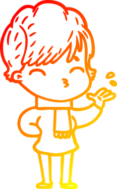 Bir insan tarafından çizilmiş bir karikatür kadın çizimi.