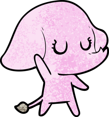 Bir insan tarafından çizilmiş şirin bir fil.