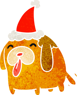 Bir insan tarafından çizilmiş Kawaii köpeğinin eski bir karikatürü.