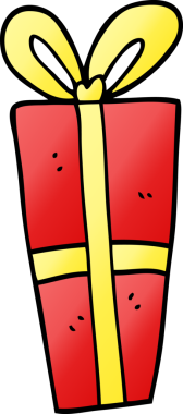 Bir insan tarafından çizilmiş karalama Noel hediyesi.