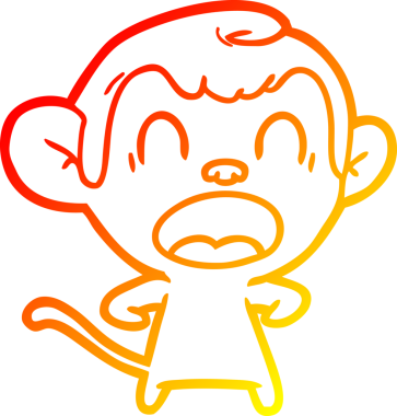 Bir insan tarafından çizilmiş bağıran çizgi film maymunu çizimi