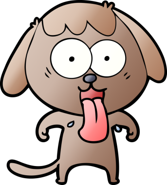 Bir insan tarafından çizilmiş şirin bir çizgi film köpeği.