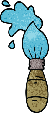 Bir insan tarafından çizilmiş karalama boya fırçası.