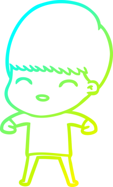 Bir insan tarafından çizilmiş mutlu çizgi film çocuğu çizimi.