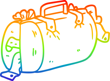 gökkuşağı gradyan çizgisi bir insan tarafından çizilmiş bir çizgi film bagajı