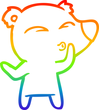 gökkuşağı gradyan çizgi çizimi bir insan tarafından çizilmiş bir karikatür ıslık ayı