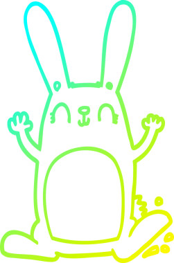 Bir insan tarafından çizilmiş bir çizgi film tavşanı çizimi