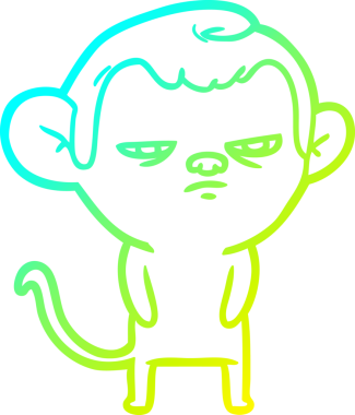 Bir insan tarafından çizilmiş bir çizgi maymun çizimi.