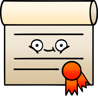 bir insan tarafından çizilen sertifikanın gölgelendirilmiş gradyanı