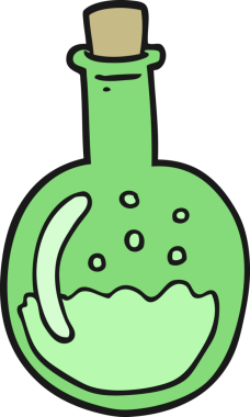 Bir insan tarafından çizilmiş karikatür iksiri