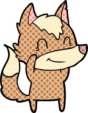 Bir insan tarafından çizilmiş dost canlısı bir kurt.