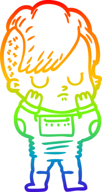 gökkuşağı gradyan çizimi bir insan tarafından çizilmiş bir karikatür kadın