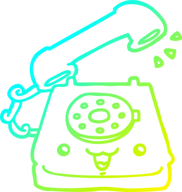 Soğuk gradyan çizgisi bir insan tarafından çizilmiş şirin bir çizgi telefon çizimi.