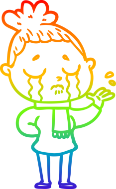 Bir insan tarafından çizilmiş ağlayan bir karikatür çizimi.