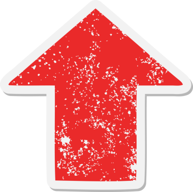 Bir insan tarafından çizilmiş ok çizgi filmi grunge çıkartması