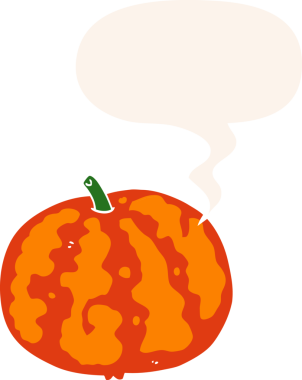 bir insan tarafından çizilmiş, konuşma baloncuklu karpuz.