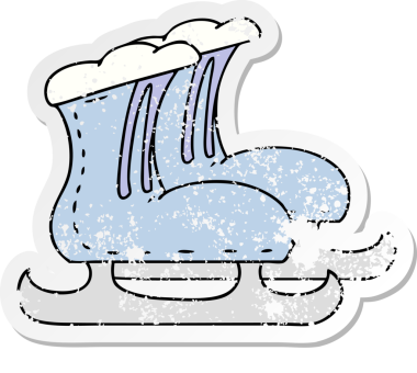 Bir insan tarafından çizilmiş el yazısı karikatür karalama buz pateni botları.