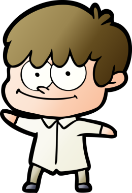 Bir insan tarafından çizilmiş mutlu çizgi film adamı.