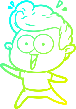 Bir insan tarafından çizilmiş, heyecanlı bir çizgi film çizimi.