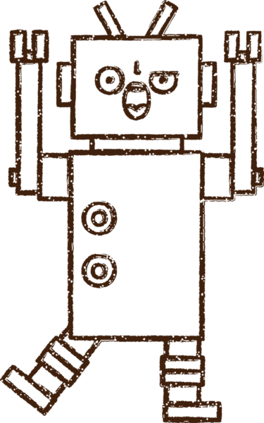 Robot Kömür Bir insan tarafından çizilmiş