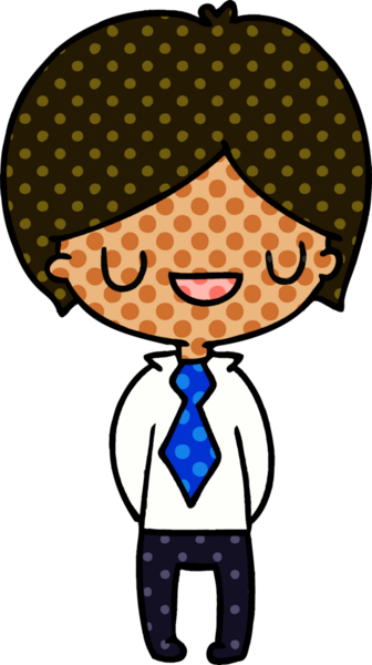 Bir kawaii 'nin insan tarafından çizilmiş şirin bir çocuk çizimi.