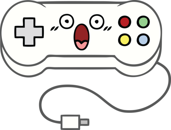 Bir insan tarafından çizilmiş şirin bir oyun denetleyici çizgi filmi.