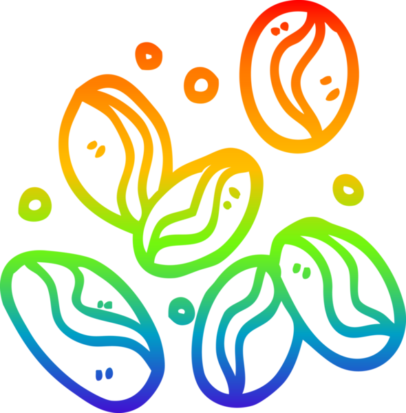 gökkuşağı gradyan çizgi çizimi bir insan tarafından çizilmiş kahve çekirdekleri