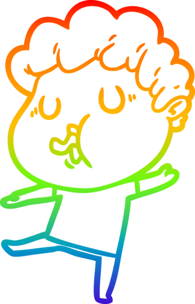 Gökkuşağı gradyan çizimi bir insan tarafından çizilmiş bir çizgi film karakteri.