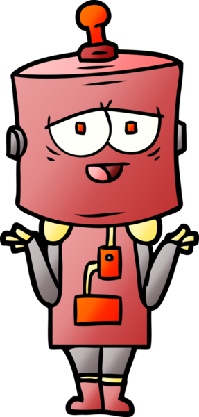 Bir insan tarafından çizilmiş çizgi film robotu