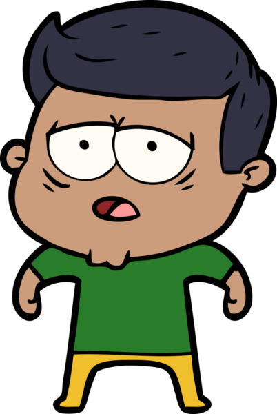 Bir insan tarafından çizilmiş yorgun bir adam.