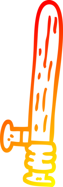 Bir insan tarafından çizilmiş ahşap bir kirişin sıcak çizgi çizimi