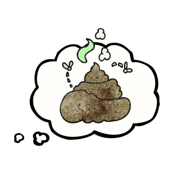 Serbest çizim düşünce kabarcığı desenli iğrenç bir insan tarafından çizilmiş karikatür kakası.