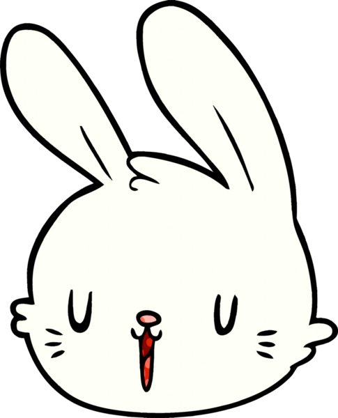 Bir insan tarafından çizilmiş tavşan yüzü.