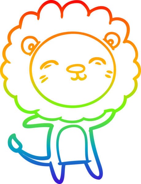 gökkuşağı gradyan çizgi çizimi bir insan tarafından çizilmiş bir aslan