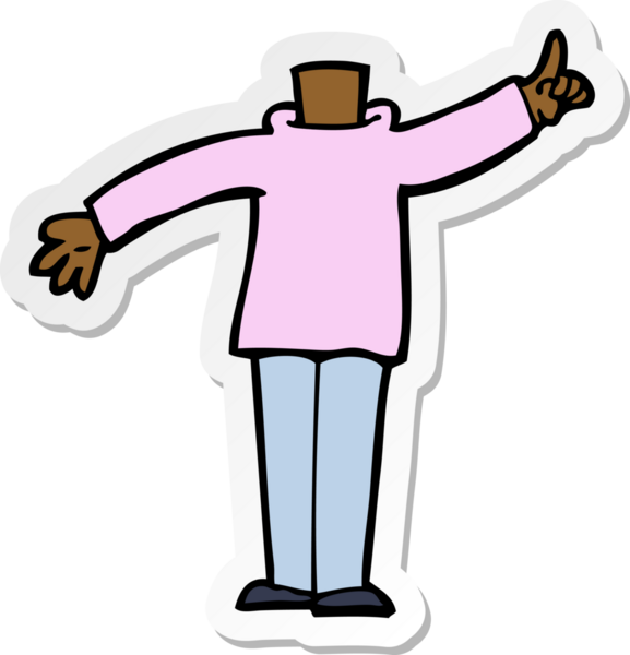 Bir insan tarafından çizilmiş bir karikatür vücudunun çıkartması.