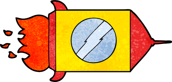 bir insan tarafından çizilmiş uzay roketi