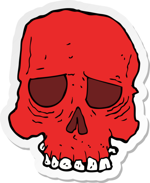 Bir insan tarafından çizilmiş ürkütücü bir karikatür çıkartması.