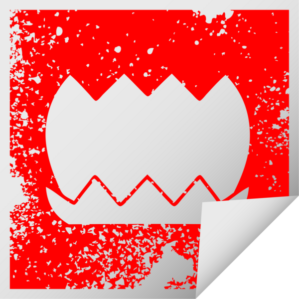 Bir insan tarafından çizilmiş bir çiçeğin kare soyulmuş çıkartması.