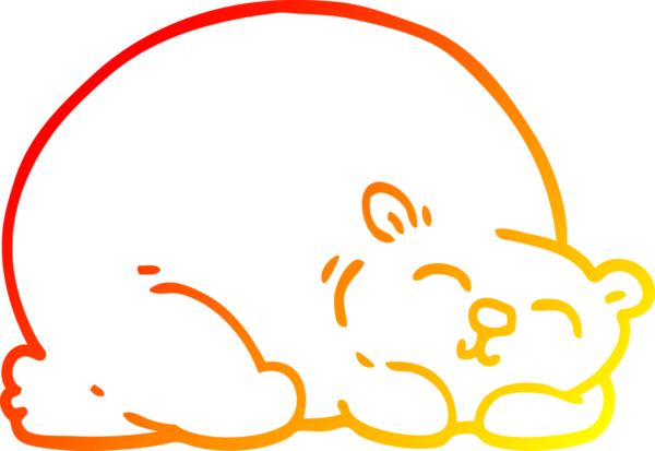 Mutlu kutup ayısı bir insan tarafından çizilmiş sıcak çizgi çizimi.