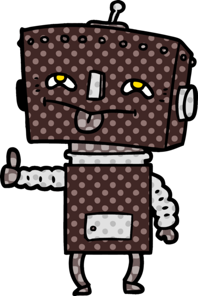 Bir insan tarafından çizilmiş çizgi film robotu