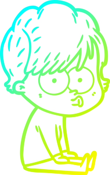 Bir insan tarafından çizilmiş bir karikatür kadın çizimi.