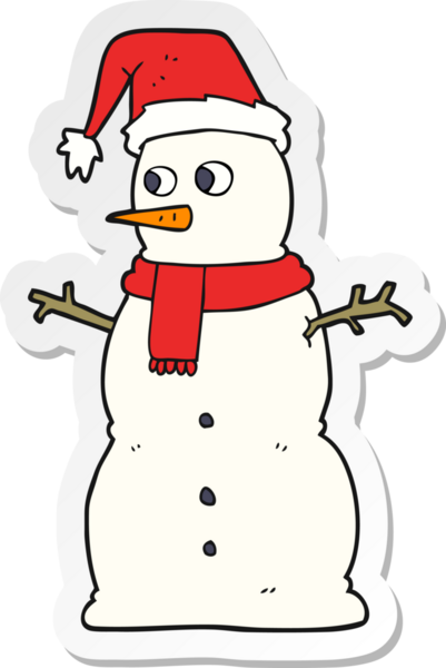 Bir insan tarafından çizilmiş bir kardan adamın çıkartması.