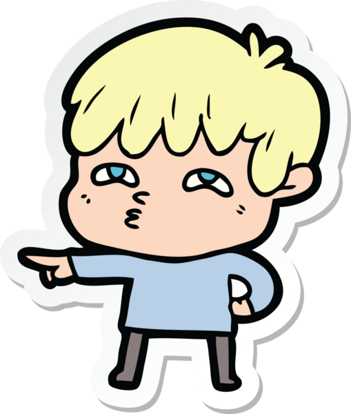 Bir insan tarafından çizilmiş garip bir adamın çıkartması.