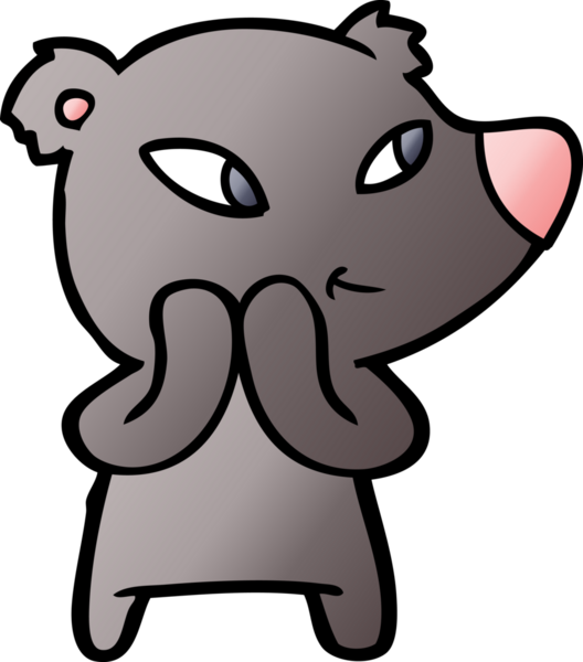 Bir insan tarafından çizilmiş sevimli çizgi film ayısı.