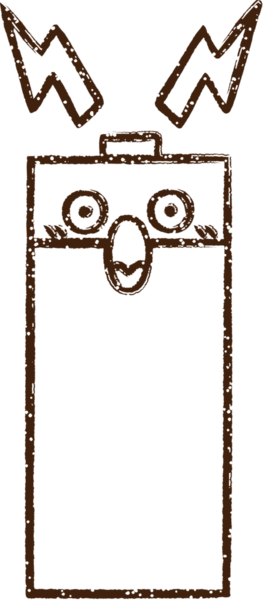 Bir insan tarafından çizilen Elektrik Bataryası Kömürü Çizimi