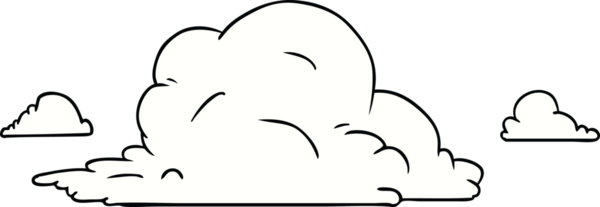 Bir insan tarafından çizilmiş beyaz büyük bulutların karalamaları.