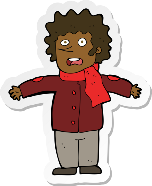 Bir insan tarafından çizilmiş bir karikatür çıkartması.