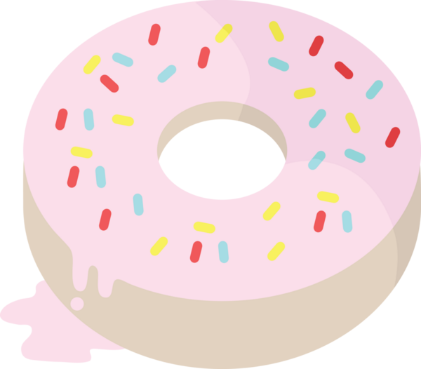 Bir insan tarafından çizilmiş buzlu donutun düz renkli çizimi